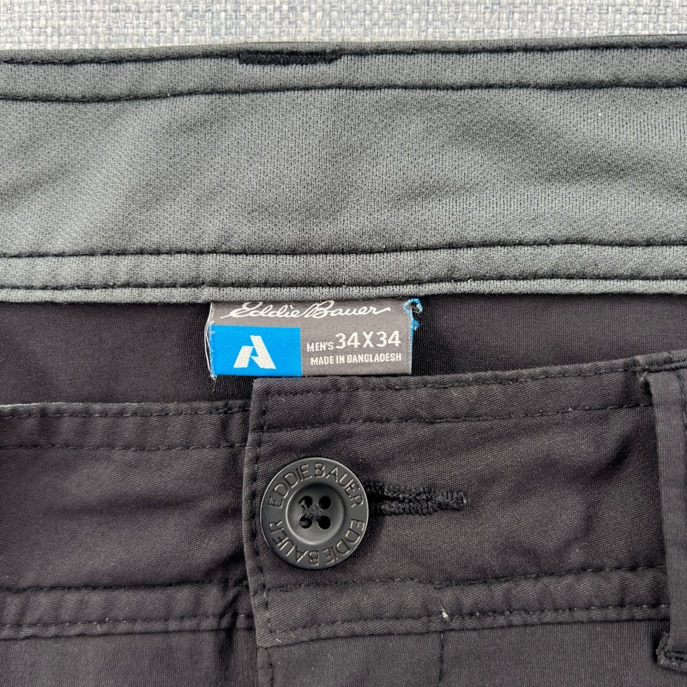 Eddie Bauer First Ascent Mens 34x34 (fit 35x33) Black Guide Pants Hiking Cargo - Picture 4 of 14